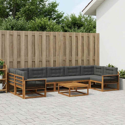 Utomhussoffset med kudde 8 pcs Naturlig och Antracit