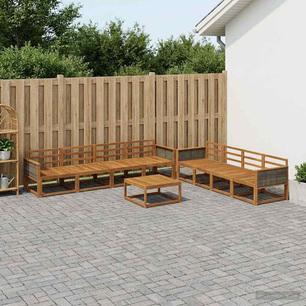 Utomhussoffset 9 pcs Naturlig Massivt Akaciaträ