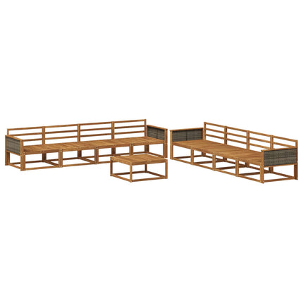 Utomhussoffset 9 pcs Naturlig Massivt Akaciaträ