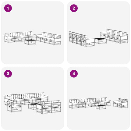Utomhussoffset med kudde 9 pcs Naturlig och Grädde