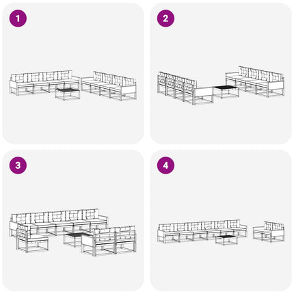 Utomhussoffset med kudde 9 pcs Naturlig och Ljusgrå
