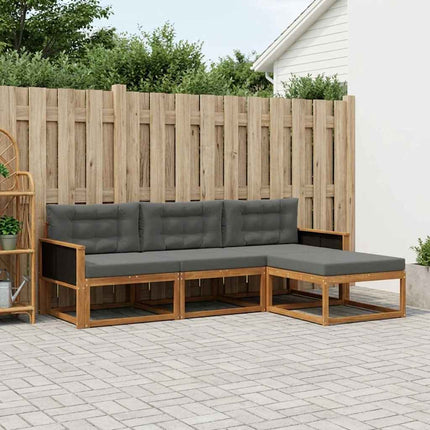 Utomhussoffset med kudde 4 pcs Naturlig och Antracit