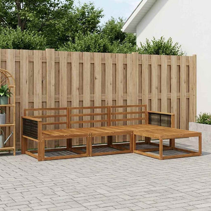 Utomhussoffset 4 pcs Naturlig Massivt Akaciaträ