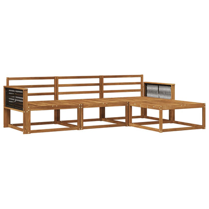 Utomhussoffset 4 pcs Naturlig Massivt Akaciaträ