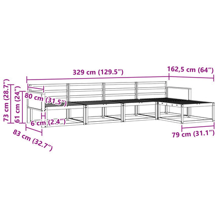 Utomhussoffset 5 pcs Naturlig Massivt Akaciaträ