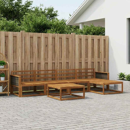 Utomhussoffset 6 pcs Naturlig Massivt Akaciaträ