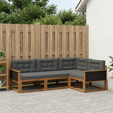 Utomhussoffset med kudde 4 pcs Naturlig och Antracit