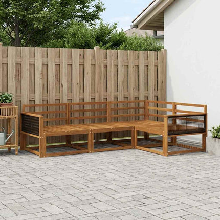 Utomhussoffset 4 pcs Naturlig Massivt Akaciaträ