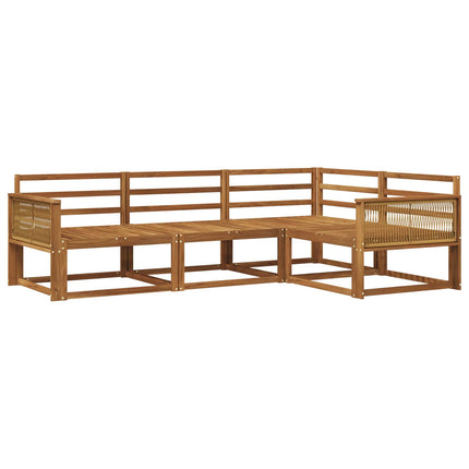 Utomhussoffset 4 pcs Naturlig Massivt Akaciaträ