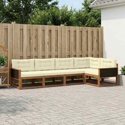Utomhussoffset 5 pcs Naturlig och Grädde