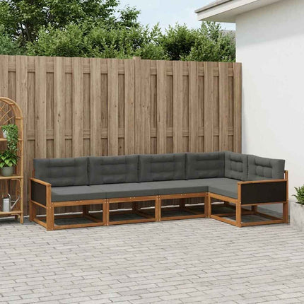 Utomhussoffset 5 pcs Naturlig och Antracit