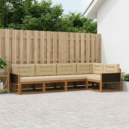 Utomhussoffset 5 pcs Naturlig och Beige