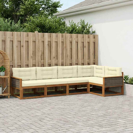 Utomhussoffset 5 pcs Naturlig och Grädde