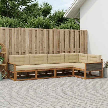 Utomhussoffset 5 pcs Naturlig och Beige