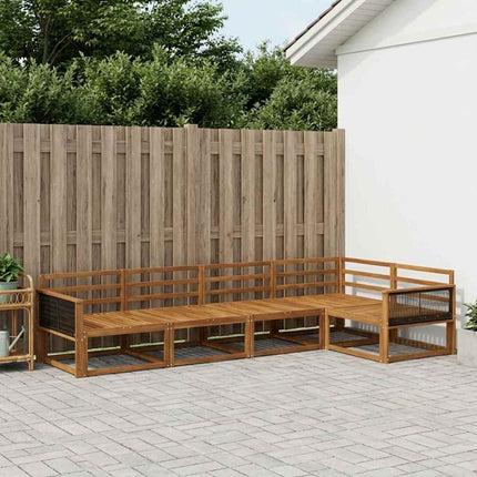 Utomhussoffset 5 pcs Naturlig Massivt Akaciaträ