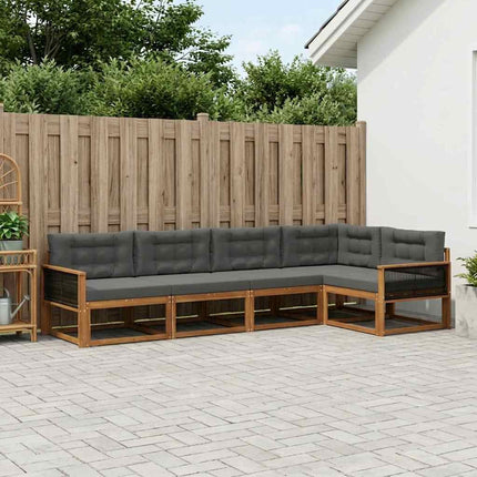Utomhussoffset 5 pcs Naturlig och Antracit