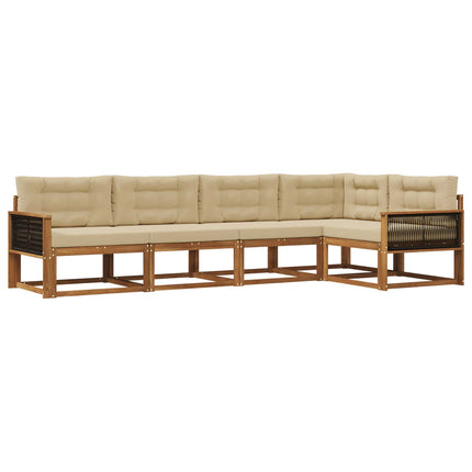 Utomhussoffset 5 pcs Naturlig och Beige