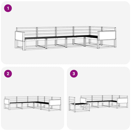 Utomhussoffset 5 pcs Naturlig Massivt Akaciaträ