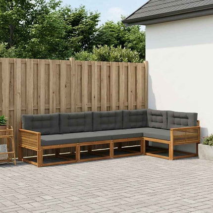 Utomhussoffset 5 pcs Naturlig och Antracit