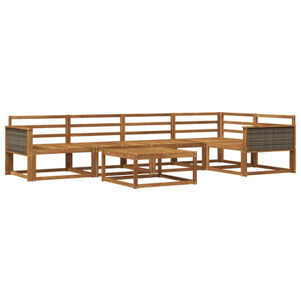 Utomhussoffset 6 pcs Naturlig Massivt Akaciaträ