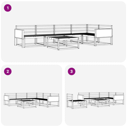 Utomhussoffset 6 pcs Naturlig Massivt Akaciaträ