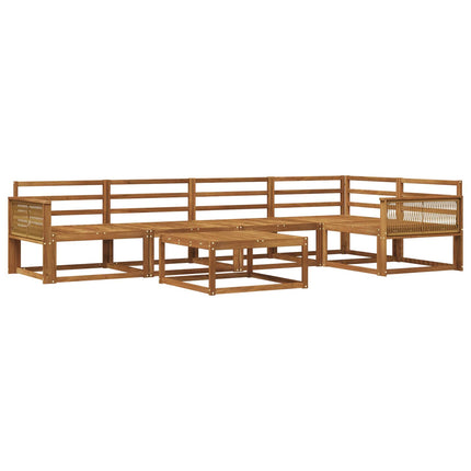 Utomhussoffset 6 pcs Naturlig Massivt Akaciaträ