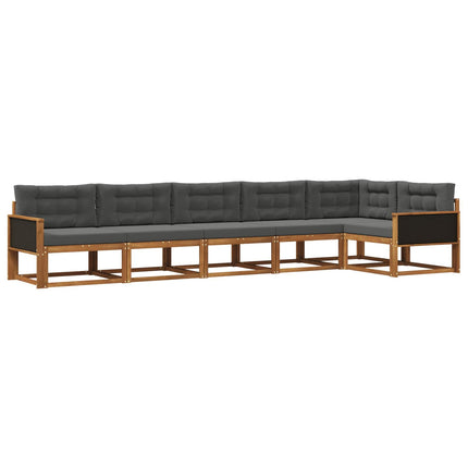 Utomhussoffset med kudde 6 pcs Naturlig och Antracit