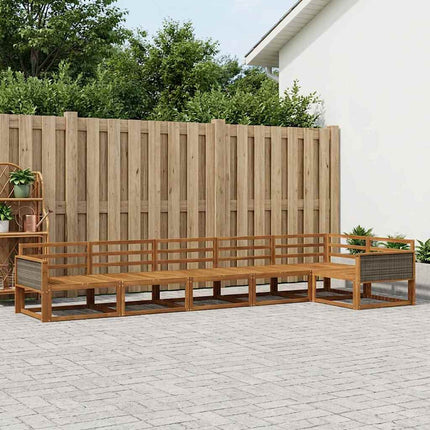 Utomhussoffset 6 pcs Naturlig Massivt Akaciaträ