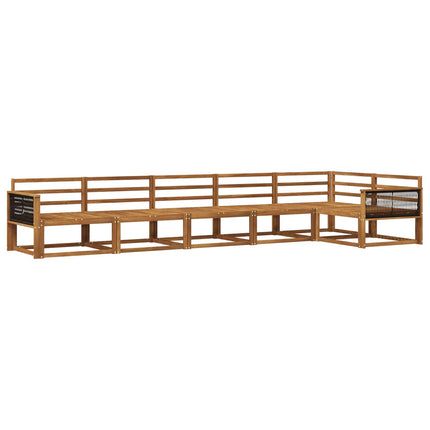Utomhussoffset 6 pcs Naturlig Massivt Akaciaträ