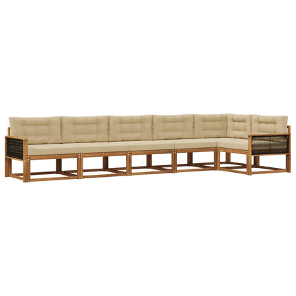 Utomhussoffset 6 st Naturlig och Beige