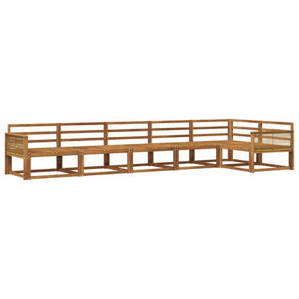 Utomhussoffset 6 pcs Naturlig Massivt Akaciaträ