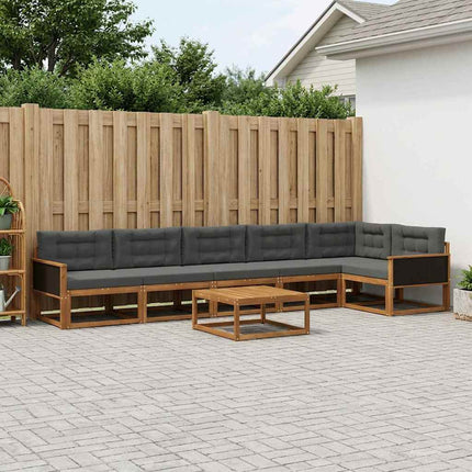Utomhussoffset med kudde 7 pcs Naturlig och Antracit