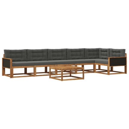 Utomhussoffset med kudde 7 pcs Naturlig och Antracit