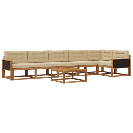 Utomhussoffset med kudde 7 pcs Naturlig och Beige