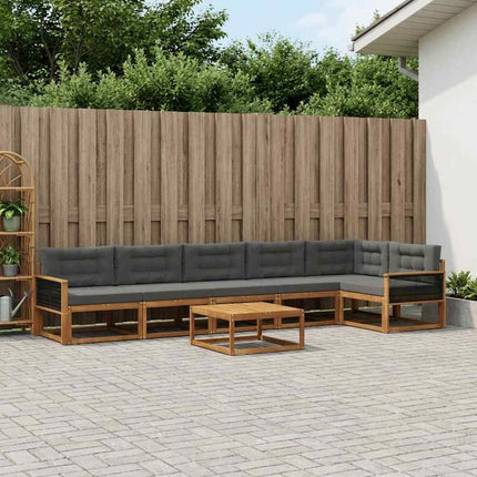 Utomhussoffset med kudde 7 pcs Naturlig och Antracit