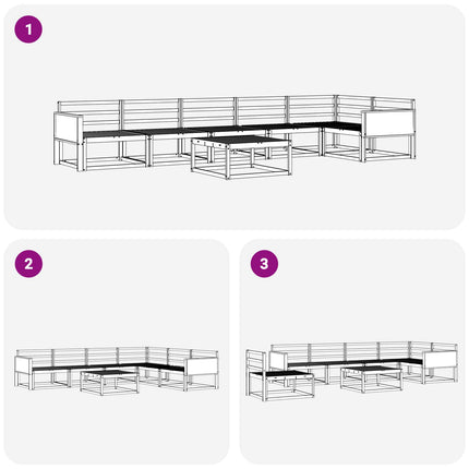 Utomhussoffset 7 pcs Naturlig Massivt Akaciaträ