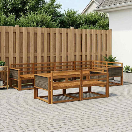 Utomhussoffset 7 pcs Naturlig Massivt Akaciaträ
