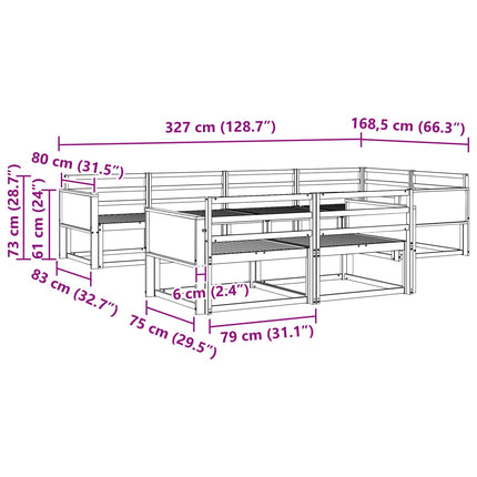 Utomhussoffset 7 pcs Naturlig Massivt Akaciaträ
