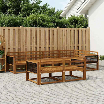 Utomhussoffset 8 pcs Naturlig Massivt Akaciaträ
