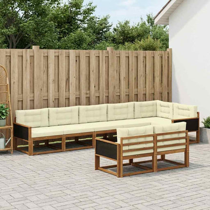 Utomhussoffset 8 pcs Naturlig och Grädde
