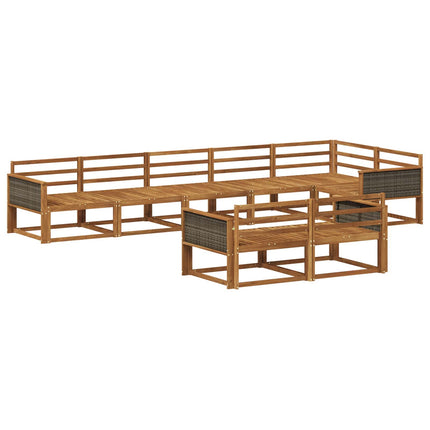 Utomhussoffset 8 pcs Naturlig Massivt Akaciaträ