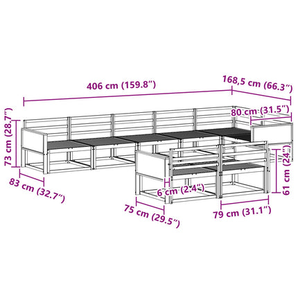 Utomhussoffset 8 pcs Naturlig Massivt Akaciaträ