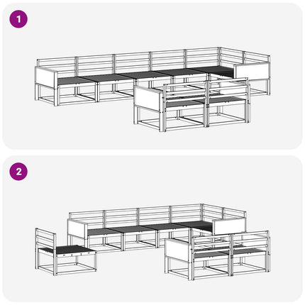 Utomhussoffset 8 pcs Naturlig Massivt Akaciaträ