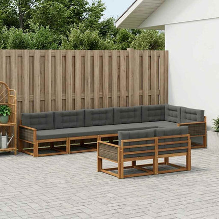 Utomhussoffset 8 pcs Naturlig och Antracit
