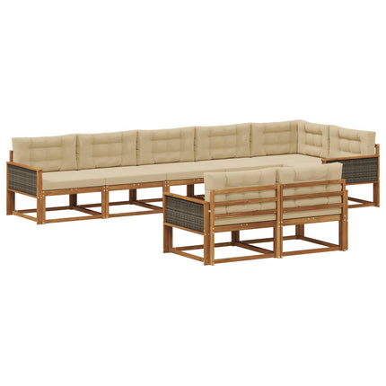 Utomhussoffset 8 pcs Naturlig och Beige