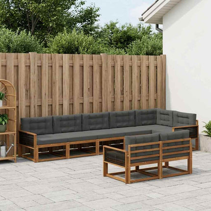 Utomhussoffset 8 pcs Naturlig och Antracit