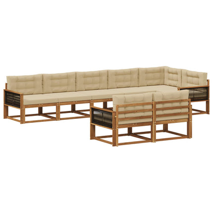 Utomhussoffset 8 pcs Naturlig och Beige