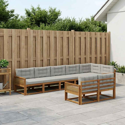 Utomhussoffset 8 pcs Naturlig och Ljusgrå