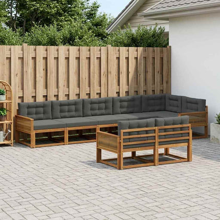 Utomhussoffset 8 pcs Naturlig och Antracit