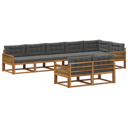 Utomhussoffset 8 pcs Naturlig och Antracit